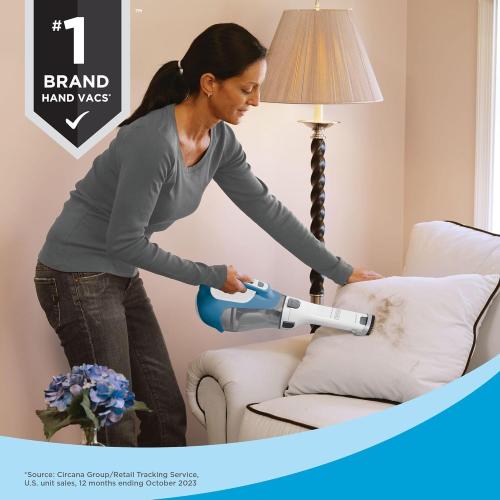 Black Decker, Dustbuster AdvancedClean Handheld Vacuum Cordless, Compact Home and Car Vacuum with Crevice Tool, Rotating Nozzle and Charging Station