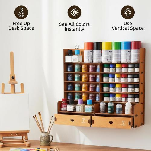 Paint Organizer, Wall Mount Paint Rack for Miniature Hobby