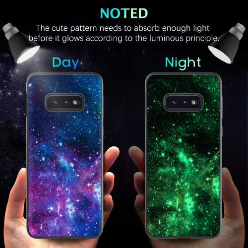 BENTOBEN for Galaxy S10e Case, Phone Case Samsung S10e, Slim Fit Glow in The Dark Shockproof Protective Hybrid Hard PC Soft TPU Bumper Drop Protection Non-Slip Girls Women Cover, Nebula/Space Design