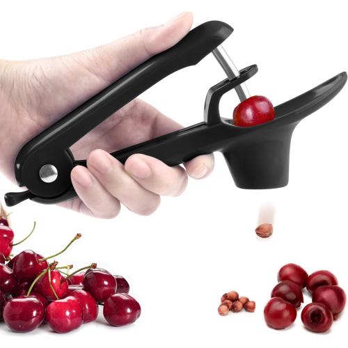 Cherry Pitter - UCMORX Stainless Steel Cherries Pitter Tool Cherries Corer Cherry Remover for Making Cherry Jam with Lock Design(Black)