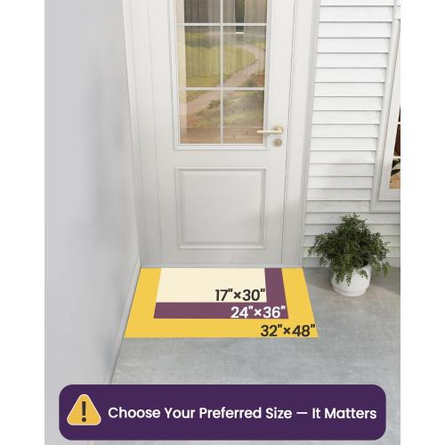 DEXI Front Door Mat Outside Entrance, 17x30 Summer Tropical Leaves Plant