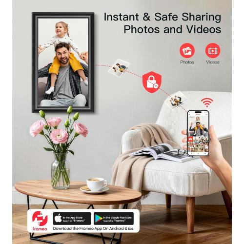 64GB 15.6 Frameo Digital Picture Frame WiFi, Large Electronic Photo Frames