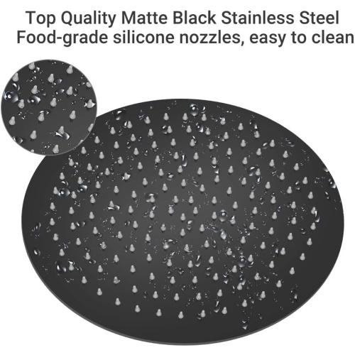 NearMoon Rain Shower Head, Ultra-Thin Design-Pressure Boosting, Awesome Some Experience, High Flow Stainless Steel Rainfall Head (12 Inch, Matte Black)