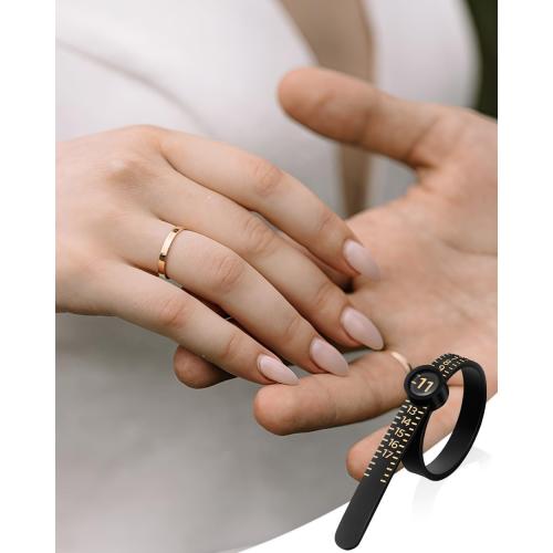 Meowoo Ring Sizer Measuring Tool with Magnifier, for Ring Measurer and Ring Sizer Clear and Intuitive Reading. Plastic Ring Sizer with Lens, 1-17