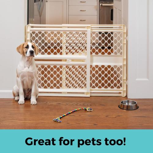 White Toddleroo by North States - Supergate Ergo Baby Gate: Plastic Baby Gate for Stairs & Doorways - Adjustable Indoor Safety Gate - Made in USA - 26 to 42 Inches Wide - 26 Inches Tall - White