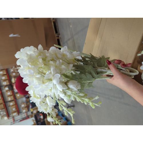 Thiccywoov 50 Pcs White Delphinium Artificial Flower Bulk, 34.25