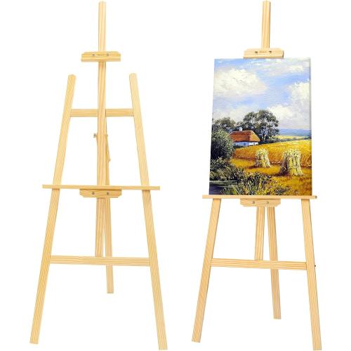 Wooden Easel Stand for Painting,  Adjustable Height Folding Art Easel for Canvas, Drawing, Wedding Signs & Posters, Ideal for Adults, Artists, Beginners, Students & Kids