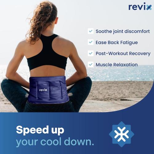 REVIX Ice Pack for Injuries Reusable Gel for Lower Back & Shoulder, Navy