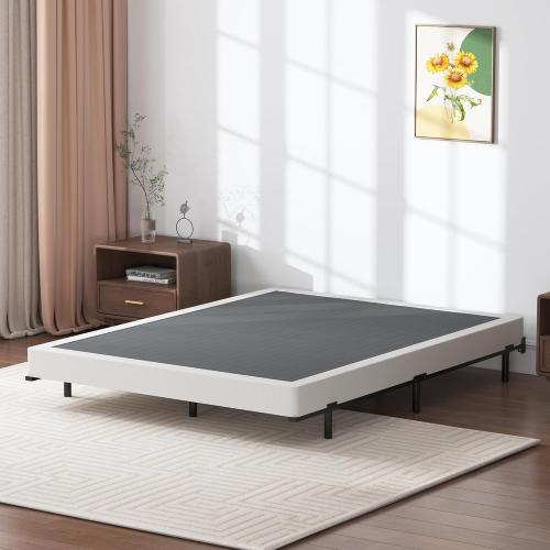 SHLAND Box Spring King - 3 Inch Heavy Duty Low Profile Metal King Box Springs for Bed, Mattress Foundation, Easy Assembly,Easy Clean Cover