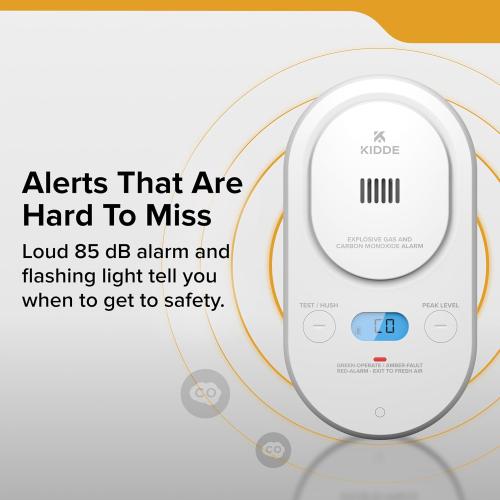 Kidde Carbon Monoxide & Explosive Gas Alarm, Plug-in & AA Battery, COPDLG