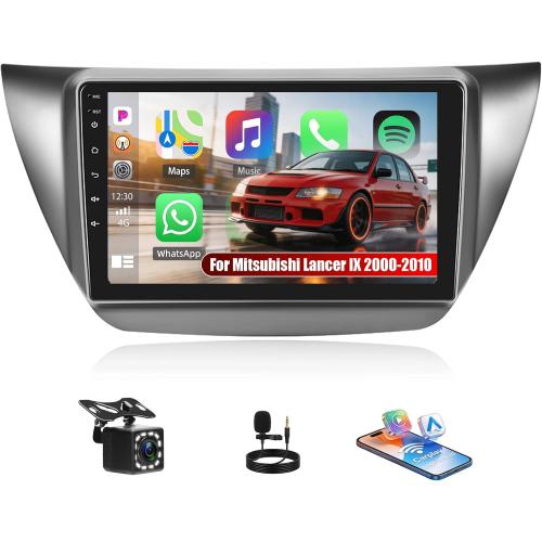 Car Radio for Mitsubishi Lancer IX 2000-2010, 9-inch IPS Screen with Wireless/Wired CarPlay & Android Auto, Mirror Link, Bluetooth, DSP, SWC, FM/RDS