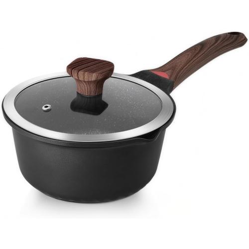 Vinchef 2QT Nonstick Sauce Pan with Lid, Ceramic Coating