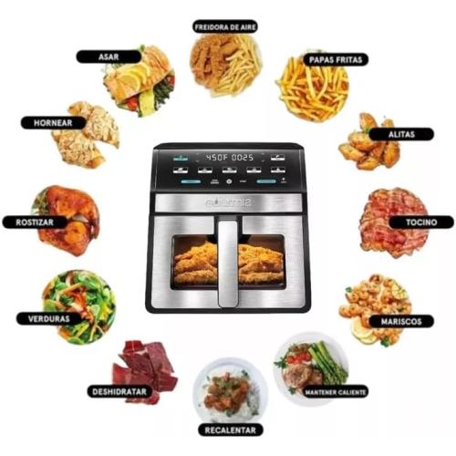 Gourmia GOURMIA Digital Air Fryer, 7.5 Liter with Window and Light, Mod. GAF858‼️needs heavy cleaning‼️