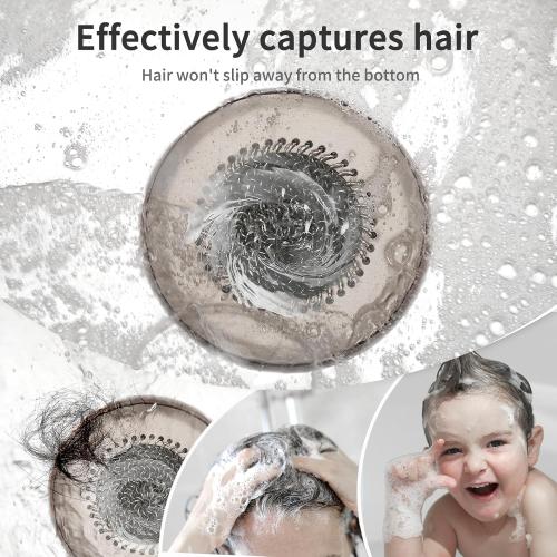 Reversible Shower Drain Hair Catcher, Prevent Clogging Bathtub Drain Cover, Fast Drainage & Easy Clean Tub Drain Hair Catcher for Regular & Pop-up Drain (Brown)
