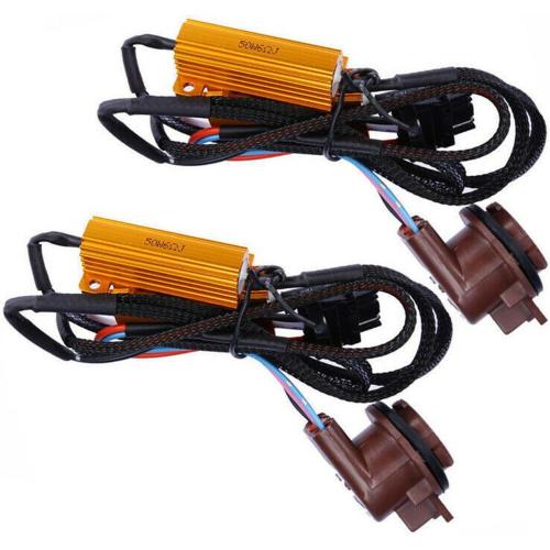 SLIMI 2 PCS Car 3157 Brake Light Resistor Decoders, 50W 6 Ohm LED Resistor Load Harness Decoders, Turn Signal Error Decoding Harness, for T20/3157/4157 Light Bulb (Multicolored)