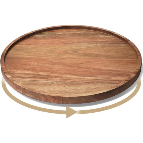 VERTORGAN Lazy Susan Bamboo Organizer for Kitchen,Cabinet(Large)