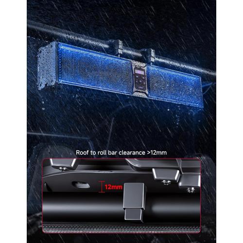 KEMIMOTO 6-Speaker Metal UTV Sound Bar Compatible with RZR Can-Am Golf ATV | 25-inch,IP65 Water Resistant,Fits 1.25-2 inch Roll Bar,Clear Audio SxS Soundbar
