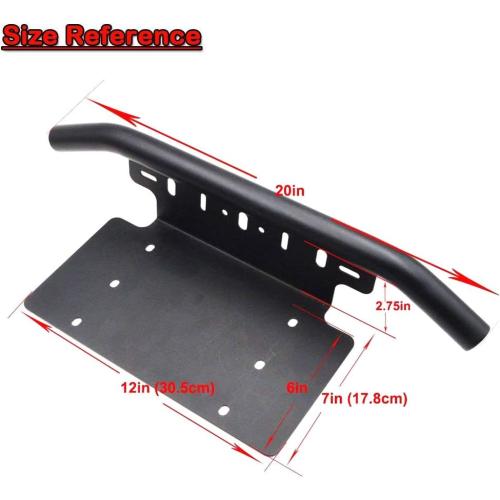 DaSen Front Bumper 6x12 inch Universal License Plate Holder Mounting Bracket Compatible with Off-Road LED Light Pod Compatible with Jeep Most ATV Truck Pickup