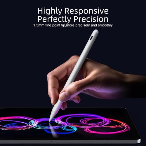 Stylus Pen for iPad 6th-11th Generation-2X Fast Charge Active Pencil Compatible with 2018-2025 Apple iPad Pro 11/12.9/M4, iPad Air 3/4/5/M2/M3,iPad mini 5/6 Gen-White