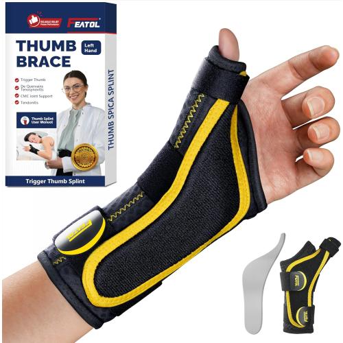 FEATOL Thumb Brace with Ergonomic Support, Left Hand, S/M