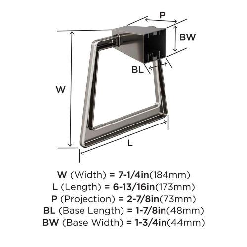 Blackrock 6-13/16 in. (173 mm) L Towel Ring in Brushed Nickel