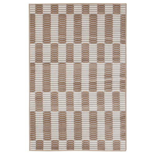 4'x6' Mohawk Gulzar Checkered Woven Fashion Area Rug Beige/Ivory