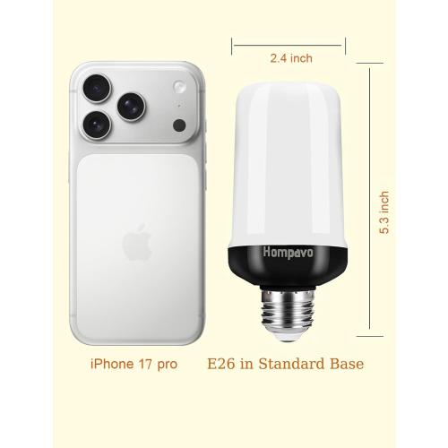 Hompavo 【Upgraded】 Flame Light Bulbs for Home Decor with Upside Down Effect