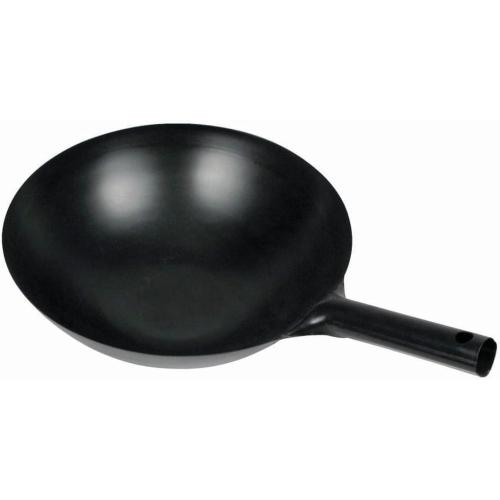 Winco 14 Carbon Steel Wok, Integrated Hdl, Black