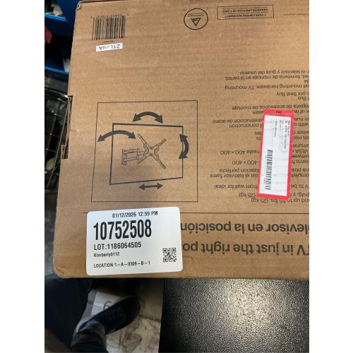 Best Buy Essentials Full Motion TV Wall Mount with Mounting Hardware Included, (New)