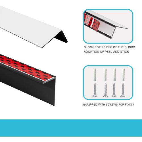 Light Blocking Strips, Light Blockers for Window Shades and Blinds, Block Light Along the Sides Blackout Side Tracks for Bedroom, White 2 Pcs