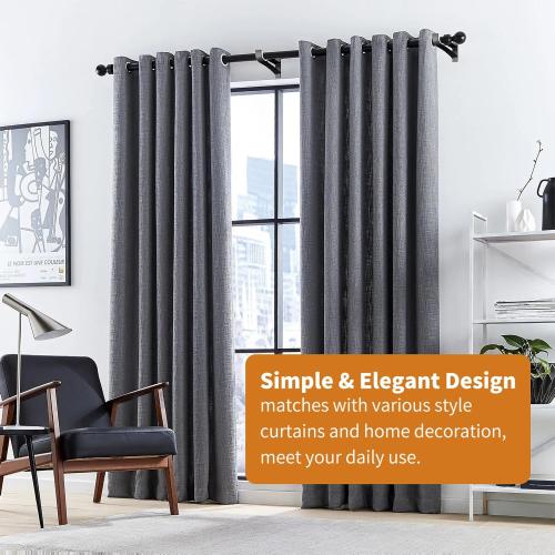 KOLAKO 8 Pack Curtain Rod Bracket, 1 Inch Heavy Duty Holder Black Drapery Single Hooks for Wall