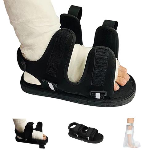Post Op Shoe for Broken Foot,Adjustable Walking Boots Recovery Cast Shoe Covers,Direct Post Op Recovery Shoe for Stable Ankle Joints,Medical Open-toe Plaster Shoes for Men or Women L