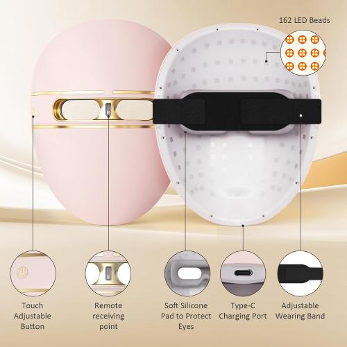 FSA LED Face Mask Light Therapy, Red Light Therapy for Face Wrinkle, Blue Light Therapy Mask for Face Acne, Rechargeable