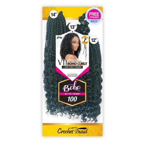 Royal Zury Crochet Briad V-shape Finish Style V11 Boho Curly (12 13 14) (SOM 27/30)