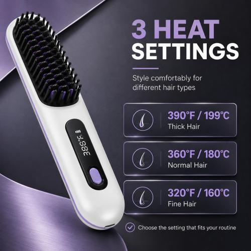 cocoony-Hairbrush Cordless Ionic Hair Straightener Brush