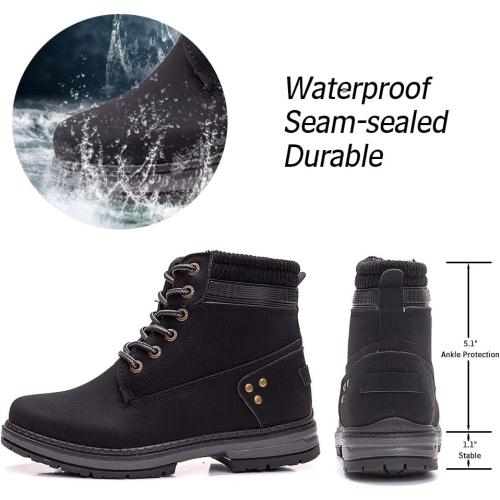 Size 8 Athlefit Women's Lace-Up Work Hiking Combat Ankle Boots