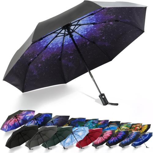 SY COMPACT Travel Umbrella - Windproof Automatic Compact Umbrellas for Rain