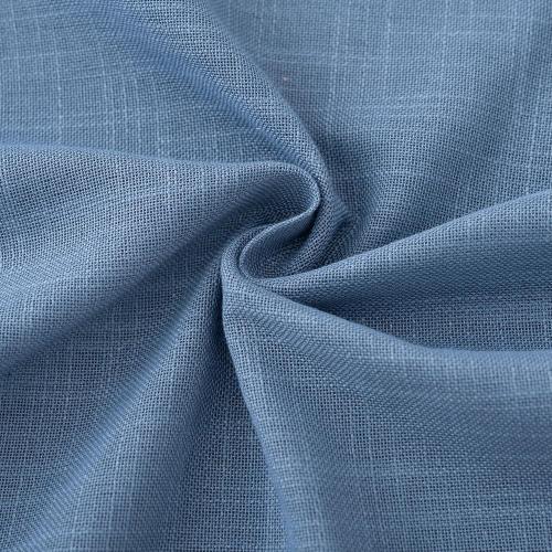 Denim Blue Curtains for Living Room Back Tab Modern Farmhouse Semi Sheer Blue Curtains 84 inches Long 2 Panels Set Muted Neutral Window Curtain for Dining Room Bedroom 52x84