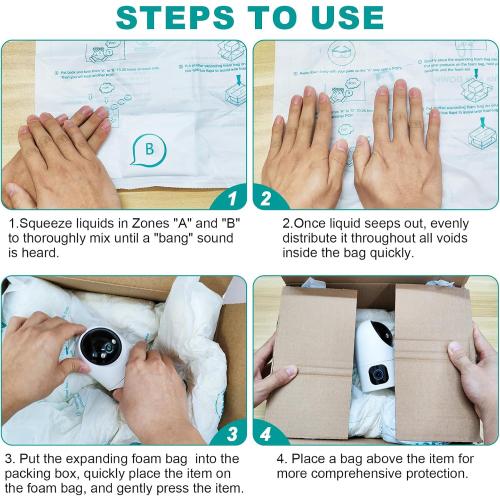 8 Pack 16x14 Foam Bags For Shipping, Instant Pack Quick Expanding Foam Packaging Bags, Packing, Mailing and Shipping Solutions