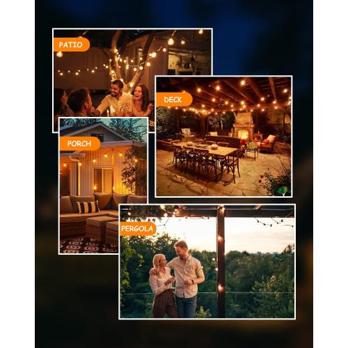 Svater Outdoor String Lights 25 FT G40 LED Patio Hanging Light Waterproof