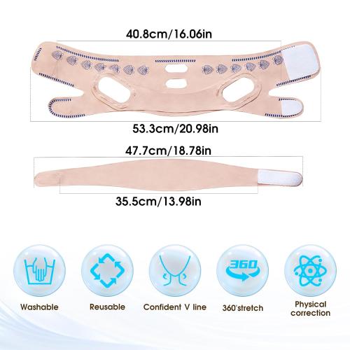 Upgrade V Line Face Lifting Mask, Chin Strap for Sleeping, V Line Lifting Mask Face Slimming Strap, Double Chin Reducer Eliminator for Women, Jaw Exerciser, Firming Prevent Sagging (21-27in, Pink)