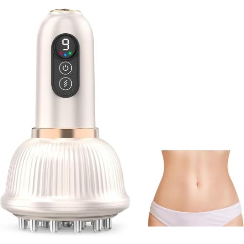 Lymphatic Drainage Massager, Cellulite Massage Tool Body Sculpting Machine for Legs Arms Belly Helps Reduce Stretch Marks & Cellulite (White, M)