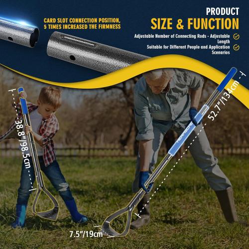 Hoe Garden Tool, Heavy Duty Triangle 52.7 Manual Weeder with Long Handle, Carbon Steel Weed Removing Action Hoe Cultivator for Weeding, Digging, Loosening Soil, Hoeing, Edging