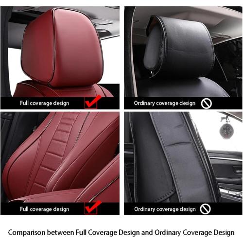 Custom Luxury Car Seat Covers Compatible with Mondeo Mk4 Ranger Mustang Explorer Focus 2 3 Fiesta Kuga Fusion Auto Interior Accessories(Full Set- maroon)