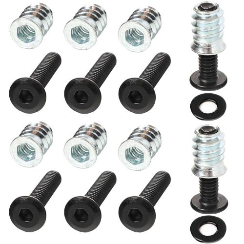 30 Sets 1/4-20 Threaded Inserts and Bolts Kit for Woodworking Wood Inserts and Bolts