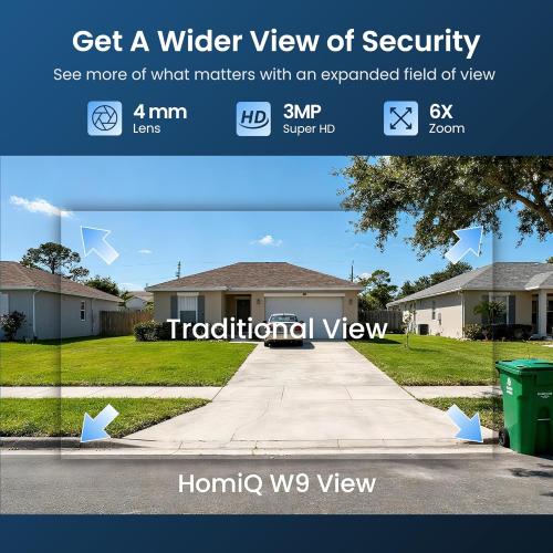 Window Security Camera 3MP 2K, Indoor WiFi Cameras 2.4GHz/5GHz with Colorvue AI Color Night Vision, Person Detection with Auto-Focus, 24/7 Recording Compatible with Alexa & Google Home