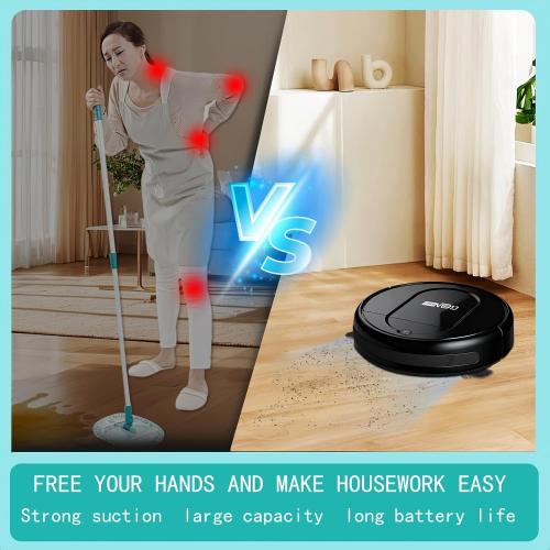 USED ‼️4000Pa Powerful 3-in-1 Robot Vacuum & Mop Sweeper – Smart Sweeping Machine with Wet/Dry Auto-Cleaning, Strong Suction for Pet Hair, Dust, and Stubborn Stains（Black）