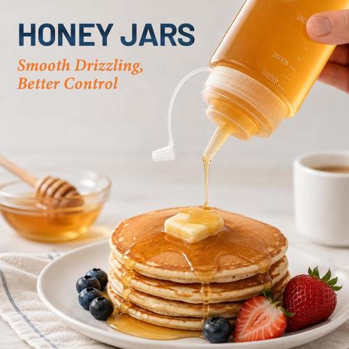 16 oz Condiment Squeeze Bottles, Squeeze Bottles for Sauces, Syrup Bottles