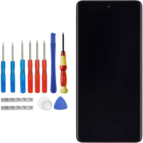 Vvsialeek Replacement AMOLED Display Compatible with Samsung Galaxy A71 A715 SM-A715F 2019 6.7 inch LCD Digitizer Touch Screen Assembly Frame with Toolkit (Black)…