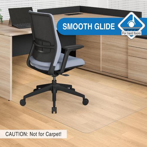 Clear Chair Mat, 75 x 60 Large Chair Mat for Hard Floors, Easy Glide Desk Mat for Rolling Chair, Anti-Slip Vinyl Floor Mat for Home Office Living Room, Clear